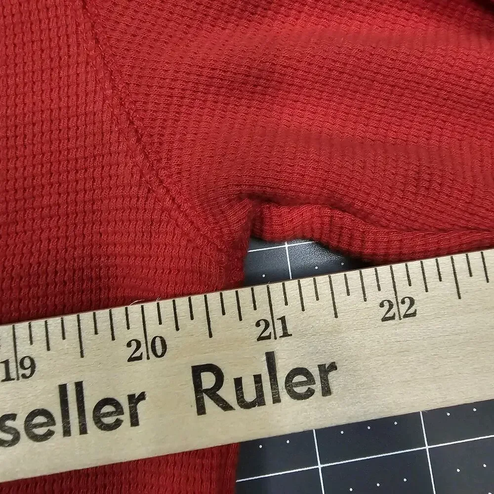 Polo Ralph Lauren Thermal Shirt XL Red V Neck Sleep Underwear Waffle Knit Pajama